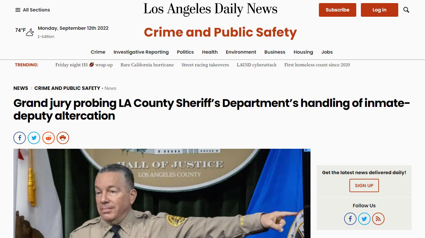 Grand jury probing LA County Sheriff’s Department’s handling of inmate ...